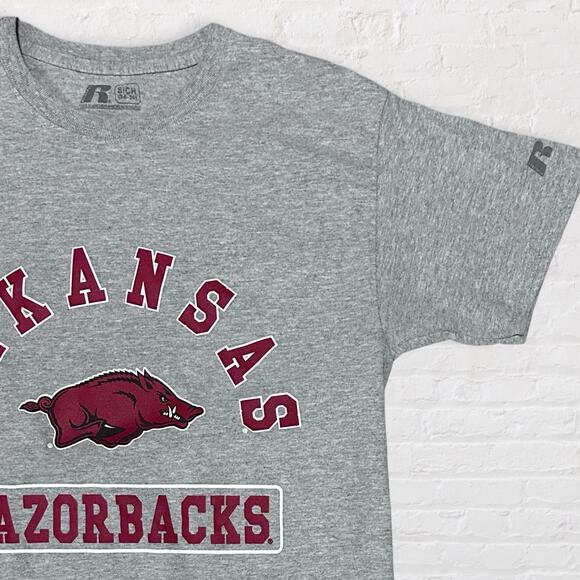 Russell Athletics University of Arkansas Razorbacks T Shirt Adult S Grey NCAA - Picture 3 of 5